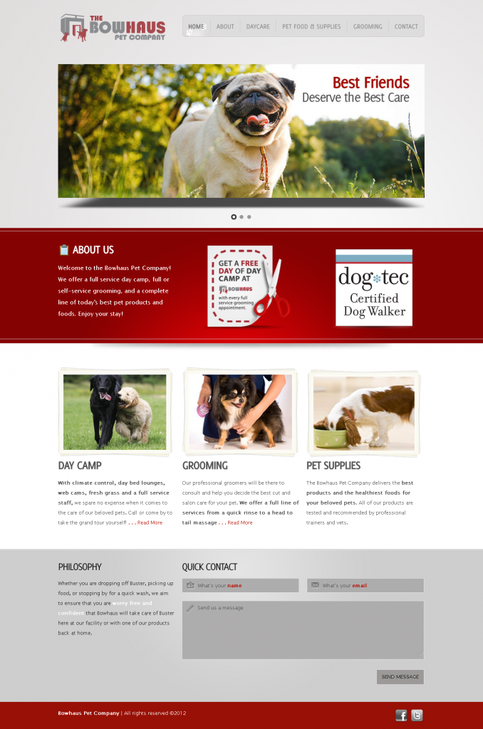 Pet Daycare Website Design